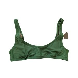 J.Crew Heritage Bikini Top Green Scoop‎ Neck Swim Beach Summer Size S NWT BX611